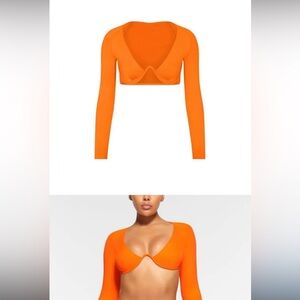 Skims long sleeve swim underwire top 3x